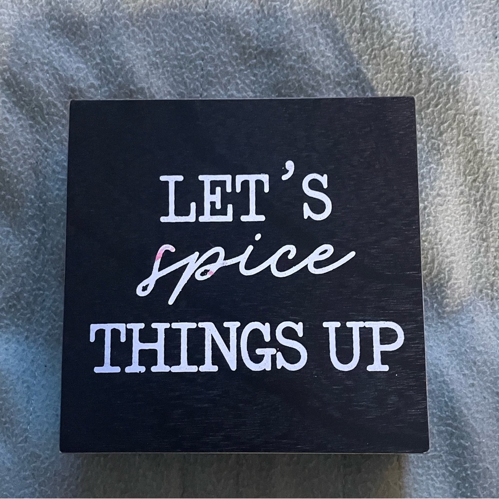 Wall Decor “ Let’s spice things up” 6x6in Black and White